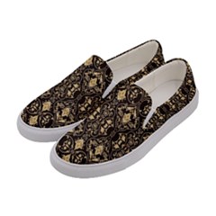 Vintage Batik Art Architecture Pattern Women s Canvas Slip Ons by Ravend