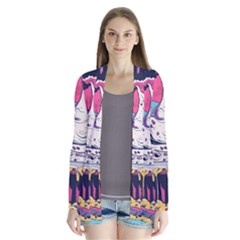 Dessert Chocolate Cream Drape Collar Cardigan by Loisa77