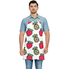Strawberries Pineapples Fruits Kitchen Apron by Loisa77