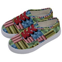 Patchwork Tile Pattern Mosaic Kids  Classic Low Top Sneakers by Loisa77