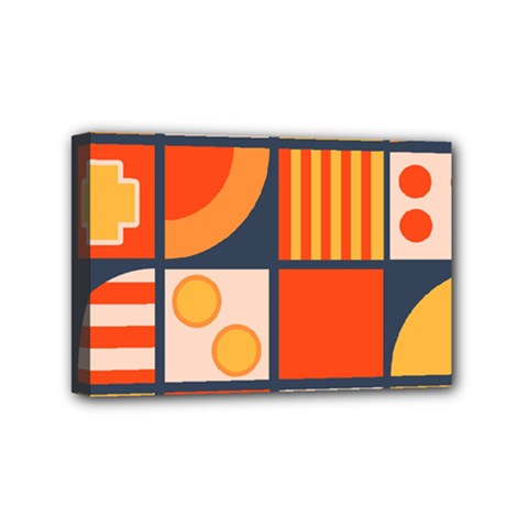 Square Shapes Pattern Design Mini Canvas 6  X 4  (stretched) by Loisa77
