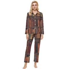 Old Books Vintage Office Antique Library Womens  Long Sleeve Velvet Pocket Pajamas Set by Perong