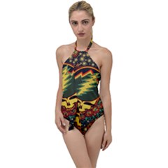 Grateful Dead Scarlet Fire Go With The Flow One Piece Swimsuit by Perong