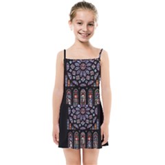 Chartres Cathedral Notre Dame De Paris Stained Glass Kids  Summer Sun Dress by Grandong