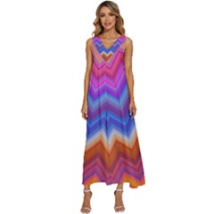 Pattern Chevron Zigzag Background V-neck Sleeveless Loose Fit Overalls by Grandong