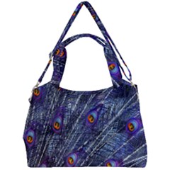 Peacock Bird Feathers Coloured Plumage Double Compartment Shoulder Bag by Perong