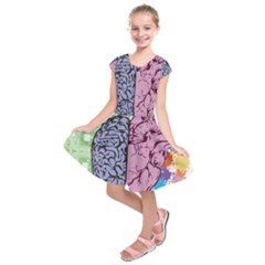 Brain Heart Balance Emotion Kids  Short Sleeve Dress by Maspions