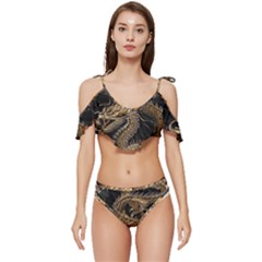 Fantasy Dragon Pentagram Ruffle Edge Tie Up Bikini Set	 by Maspions