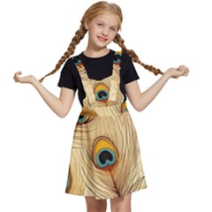 Vintage Peacock Feather Peacock Feather Pattern Background Nature Bird Nature Kids  Apron Dress by Maspions