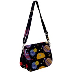 Space Galaxy Art Cute Art Saddle Handbag by Perong