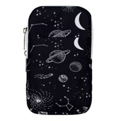 Black Space Drawing Art Planet Drawing Stars Black Space Galaxy Outer Space Waist Pouch (large) by Perong