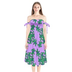 Grateful Dead Bears  Pattern Shoulder Tie Bardot Midi Dress by Perong