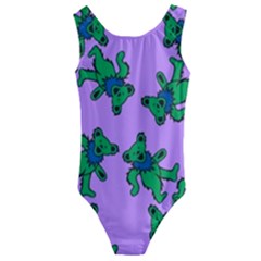 Grateful Dead Bears  Pattern Kids  Cut-out Back One Piece Swimsuit by Perong