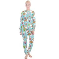 Corgi Boba Tea Bubble Tea Kawaii Food Welsh Corgis Dog Pattern Women s Lounge Set by Perong