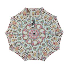 Cute Owl Bird Animal Pattern Automatic Folding Umbrella With Case (large) by Perong
