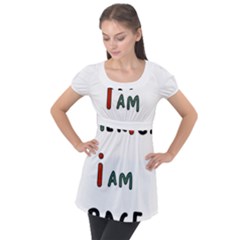 America  I Am Race Puff Sleeve Tunic Top by RiverRootz