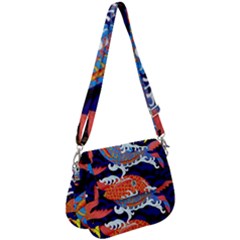 Koi Fish Traditional Japanese Art Saddle Handbag by Perong