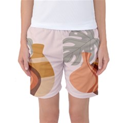Vases Art Plant Boho Bohemian Women s Basketball Shorts by Perong