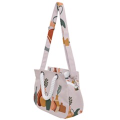 Drawing Botanical Rope Handles Shoulder Strap Bag by Perong