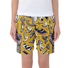 Yellow Template Design Women s Basketball Shorts by Perong