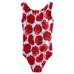 Flower Poppies Plant Petal Kids  Cut-out Back One Piece Swimsuit by Perong