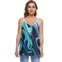 Nature Water Wave Architecture Casual Spaghetti Strap Chiffon Top View1