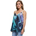 Nature Water Wave Architecture Casual Spaghetti Strap Chiffon Top View2