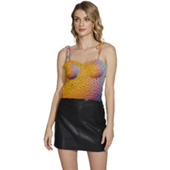 Rain Water Raindrops Droplets Flowy Camisole Tie Up Top by Salmanaz77