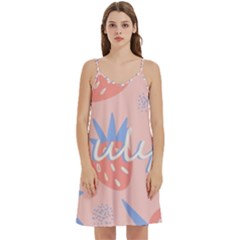 July Summer Strawberry Pink Berry Mini Camis Dress With Pockets by Grandong