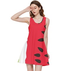 Watermelon Black Green Melon Red Inside Out Racerback Dress by Cemarart
