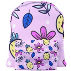 Flowers Petals Pineapples Fruit Giant Full Print Backpack by Paksenen