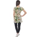 Textile Fabric Tropical Puff Sleeve Tunic Top View2
