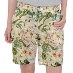 Textile Fabric Tropical Women s Pocket Shorts by Paksenen