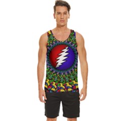 Grateful Dead Bear Pattern Men s Wide Collar Tank Top by Maspions