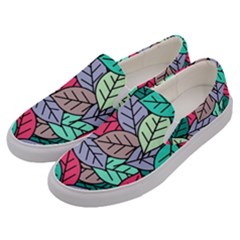 Pattern Leaves Background Nature Men s Canvas Slip Ons by Proyonanggan