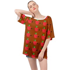Apple Arrow Pattern Design Drawing Oversized Chiffon Top by Proyonanggan