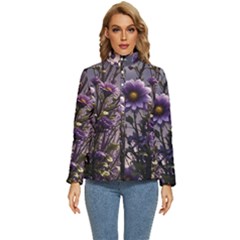 Flower Bloom Blossom Nature Flora Women s Puffer Bubble Jacket Coat by Apenda