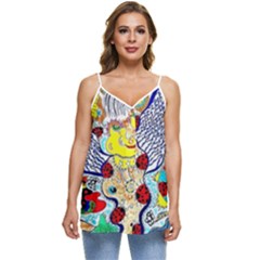 Supersonic Ladybug Angel Power Casual Spaghetti Strap Chiffon Top by chellerayartisans