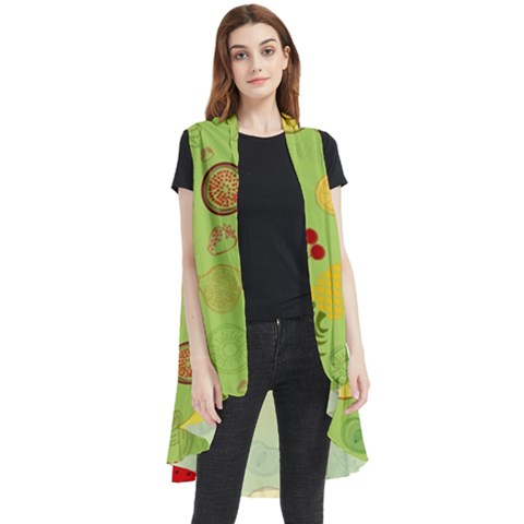 Art Fruits Pattern Sleeveless Chiffon Waistcoat Shirt by Maspions