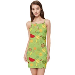Art Fruits Pattern Summer Tie Front Dress by Maspions