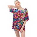 Colorful Candy Texture, Close-up Oversized Chiffon Top View1