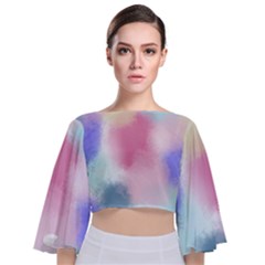 Pastel Ballons, Ballons, Tie Back Butterfly Sleeve Chiffon Top by kyorashop23