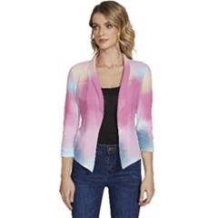 Pastel Ballons, Ballons, Women s Casual 3/4 Sleeve Spring Jacket by kyorashop23