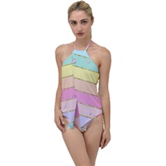 Pastel, Butterfly, Spring, Stripes, Go With The Flow One Piece Swimsuit by kyorashop23