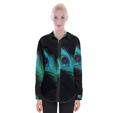 Shree Krishna, Feather, Lord, Rainbows Womens Long Sleeve Shirt by kyorashop23