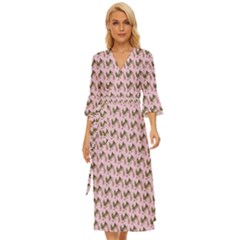 Fern Pattern 2 Pink Midsummer Wrap Dress by snowwhitegirl