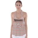 Kawaii Jam Pattern Aqua Tie Back Tankini Top View1