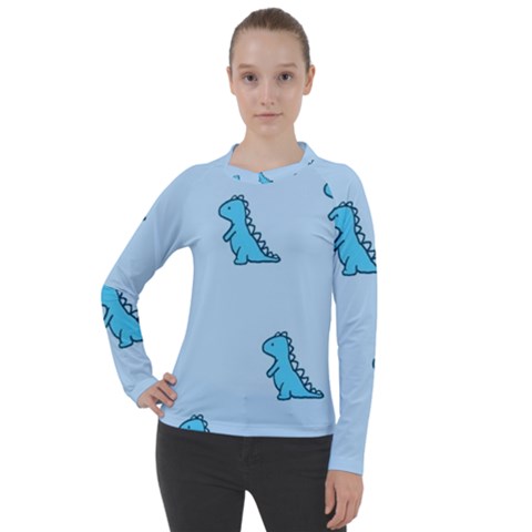 Dinosaur , Cute, Pastel, Women s Pique Long Sleeve T-shirt by kyorashop23