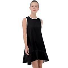 Plain Black Black Frill Swing Dress by kyorashop23