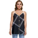 Stripes, Zigzag, Surface, Pattern, Casual Spaghetti Strap Chiffon Top View1